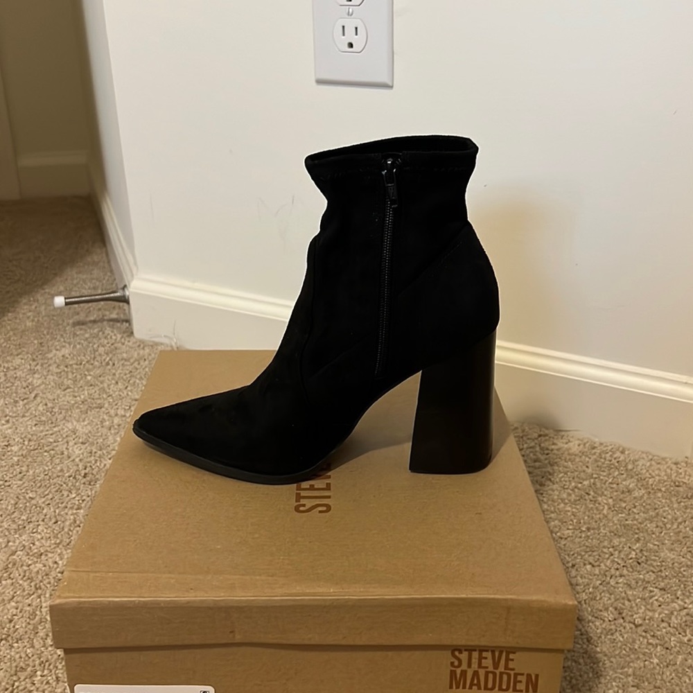 Black booties.